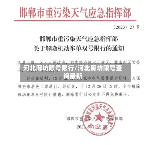 河北廊坊限号限行/河北廊坊限号查询最新-第2张图片